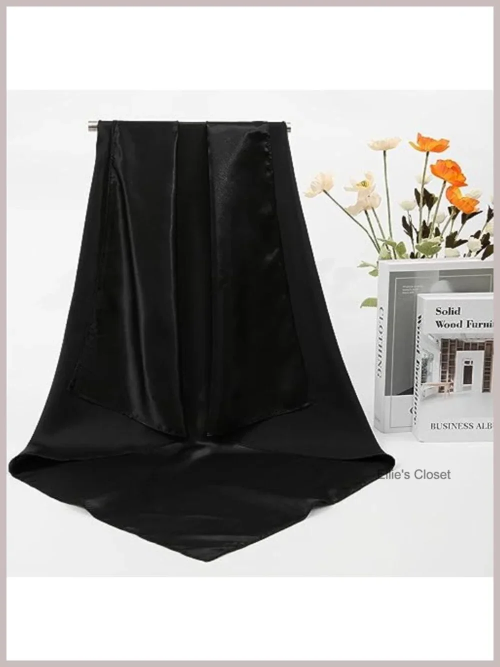 Silk-Like Satin Square Head Scarves for Women 2 Pack, 35 Inch Bandana, Hair